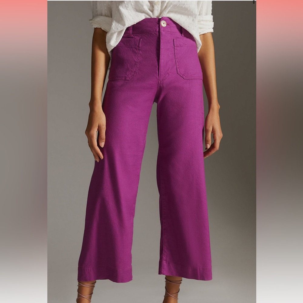 The Colette Cropped Wide-Leg Pants by Maeve - Anthropologie